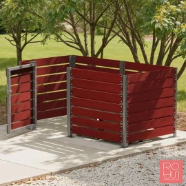 Guardacontenidors modulable en lames de fusta compacte 
